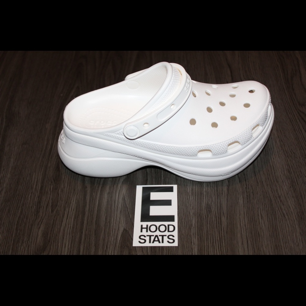 ❌S⭕️LD❌Classic Bae White Platform Crocs Clog Womens Size 8 - Picture 3 of 14